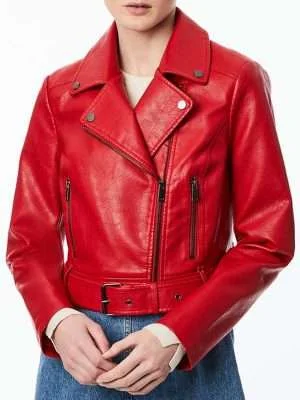 Emily Red Motorcycle Leather Jacket