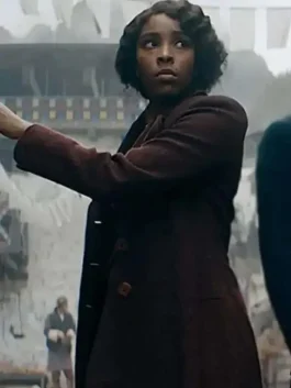 Fantastic Beasts Jessica Williams Maroon Coat side pose