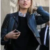 Fashion Model Martha Hunt Leather Jacket