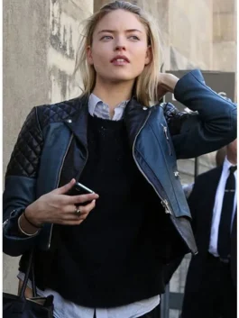 Fashion Model Martha Hunt Leather Jacket