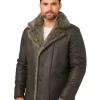 Men’s Black Leather Faux Fur Coat