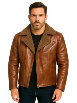Men’s Brown Sheepskin Leather Jacket
