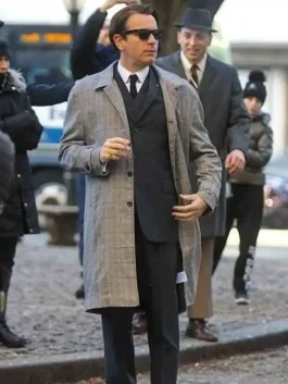 Halston 2021 Ewan McGregor Checkered Grey Coat