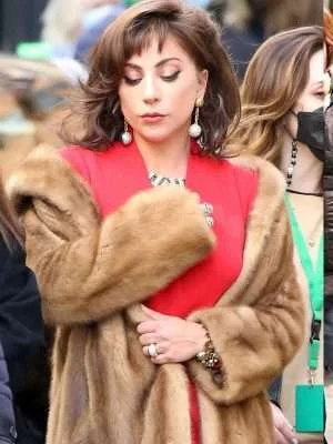 House of Gucci Patrizia Reggiani Brown Fur Coat