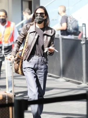 Alternative view of Jennifer Connelly Leather Jacket For Women