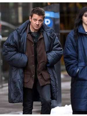 Hawkeye Jeremy Renner Blue Puffer Coat