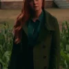 Justice League Lois Lane Green Trench Coat back