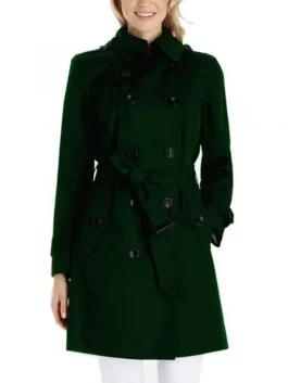 Justice League Lois Lane Green Trench Coat front