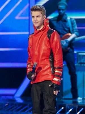 Alternative view of Justin Bieber Red Leather Jacket