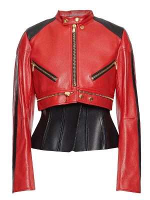 Katalina Golden Zipper Biker Leather Jacket