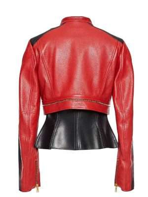 Alternative view of Katalina Golden Zipper Biker Leather Jacket