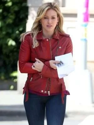 Younger Hilary Duff Red Leather Jacket