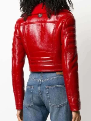 Women’s Lambskin Quilted Red Jacket