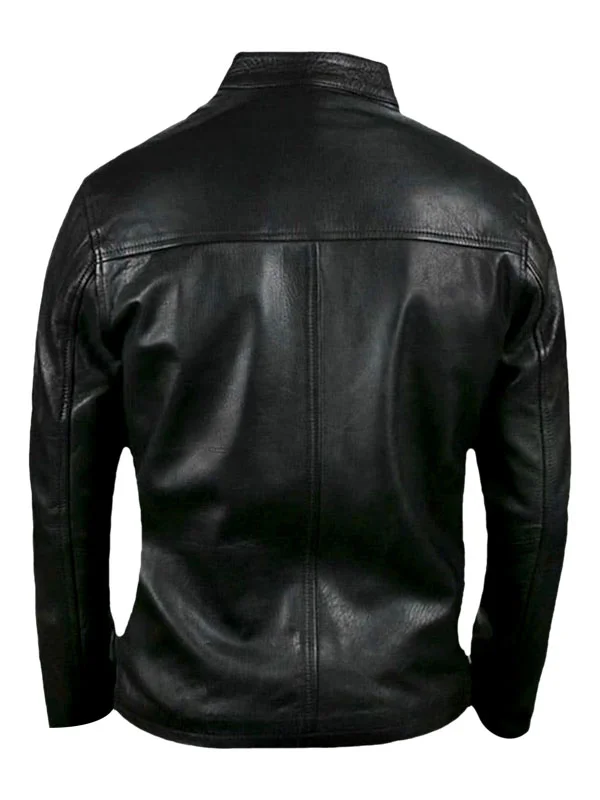 Le Mans Steve Mcqueen Gulf Black Leather Jacket - Image 2