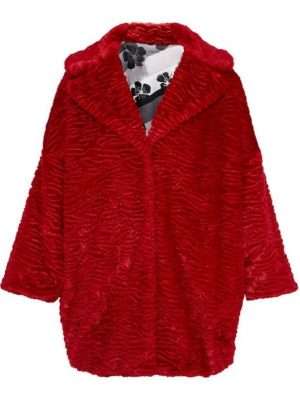 Alternative view of Lucy Hale Katy Keene Red Fur Coat