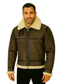 Men Shearling Leather Jacket