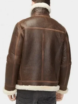 Men Aviator Shearling Leather Jacket back