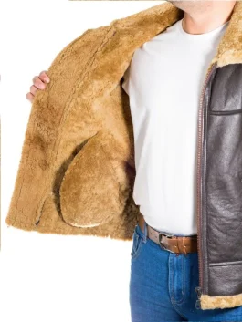 Men B3 Bomber RAF Shearling Jacket side