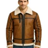 Men Brown B3 Bomber Shearling Jacket