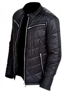 Men Cordura Black Bomber Jacket