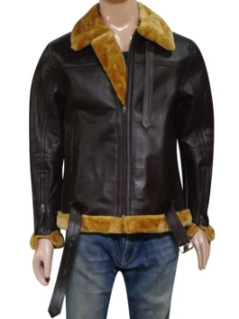 Men RAF Brown Shearling Jacket