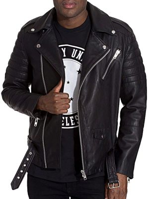 Men’s Brando Quilted Black Motorcycle Jacket