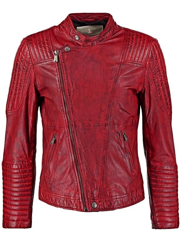 Men's Sheepskin Leather Cafe Racer Biker Jacket