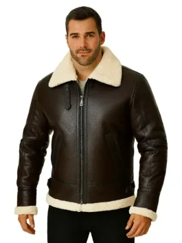 Men RAF Sheepskin Leather Flying Jacket