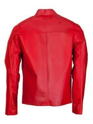 Alternative view of Men’s Cafe Racer Red Leather Jacket
