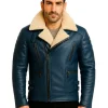 Men’s Asymmetrical Shearling Leather Jacket