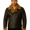 Men Sheepskin Black Shearling Jacket