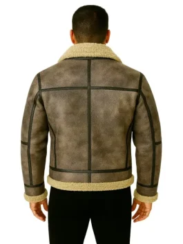 Men’s Sheepskin Distressed Leather Shearling Jacket