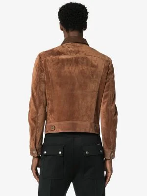 Alternative view of Men's Suede Brown Leather Jacket