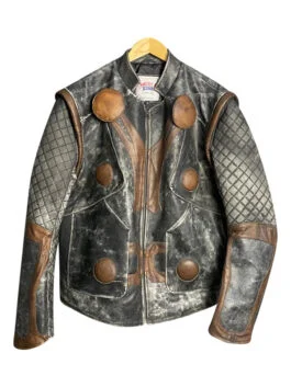 Mens Thor Vintage Moto Quilted Leather Jacket