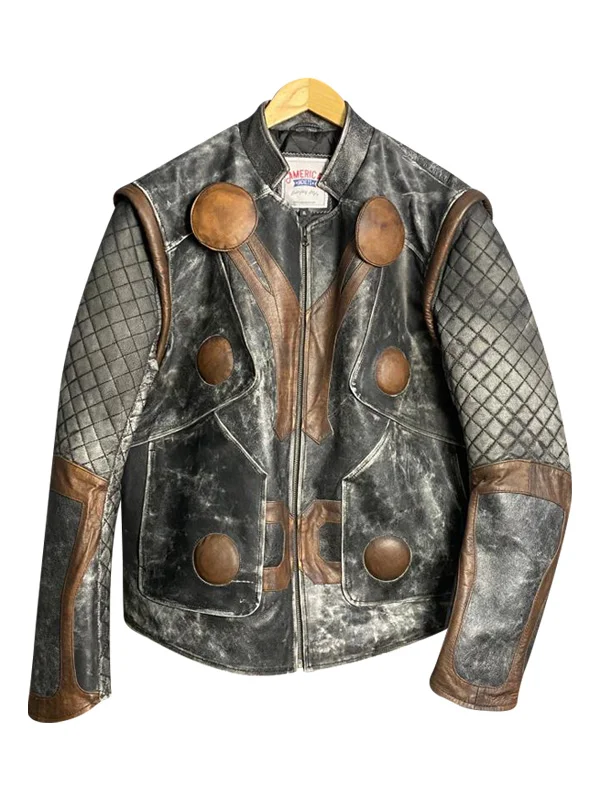 Mens Thor Vintage Moto Quilted Leather Jacket