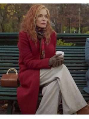 Michelle Pfeiffer French Exit Red Trench Coat