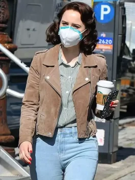 Mrs. Maisel The Marvelous Brown Suede Leather Jacket