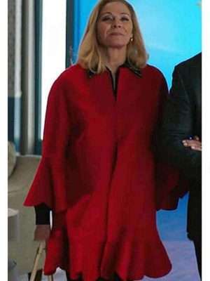 Filthy Rich Kim Cattrall Red Coat