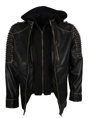 Alternative view of Suicide Squad Joker Black Leather Jacket