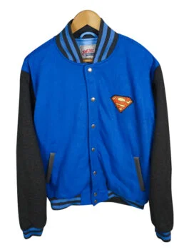 Superman Bomber Blue Varsity Jacket