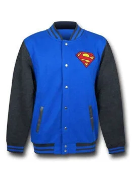 Superman Bomber Blue Varsity Jacket