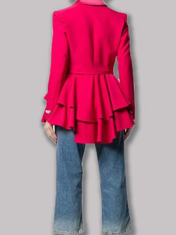 Ted Lasso Keeley Pink Heart Button Blazer - Image 4