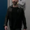 Ted Lasso S02 Roy Kent Black Leather Jacket walk