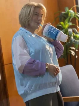 The Thing About Pam Renée Zellweger Blue Jacket back pose