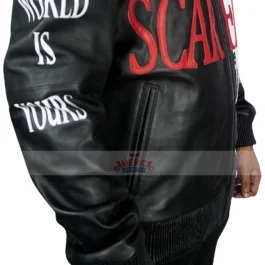 Al Pacino Tony Montana Scarface Embroidered Leather Bomber