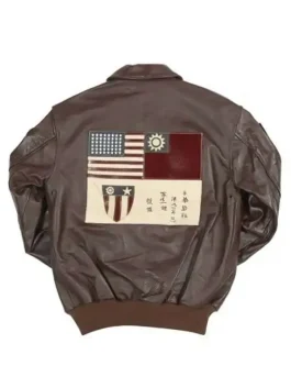 Top Gun Fighter Bomber Leather Jacket back