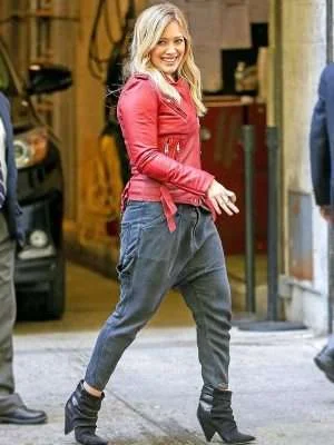 Alternative view of Younger Hilary Duff Red Leather Jacket