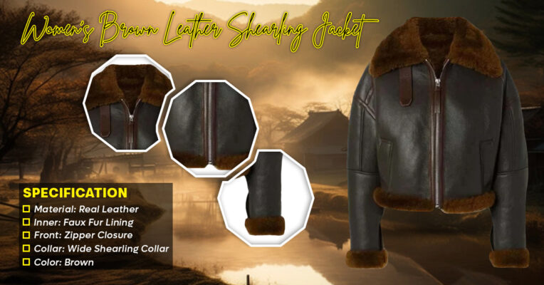 Women’s Brown Leather Shearling Jacket