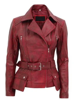 Womens-Red-Lambskin-motor-Leather-Jacket