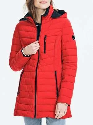 Women's Red Quilted Coat